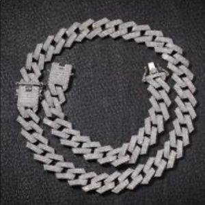 New Iced out Cuban Necklace and bracelet.